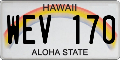 HI license plate WEV170