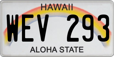 HI license plate WEV293