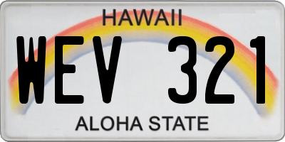 HI license plate WEV321