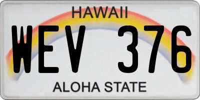 HI license plate WEV376