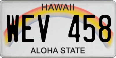 HI license plate WEV458