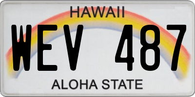 HI license plate WEV487