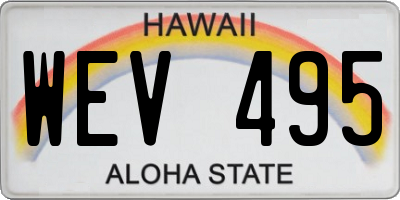 HI license plate WEV495