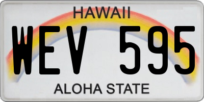 HI license plate WEV595