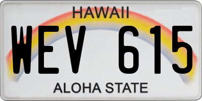 HI license plate WEV615