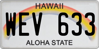 HI license plate WEV633