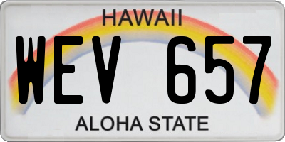 HI license plate WEV657