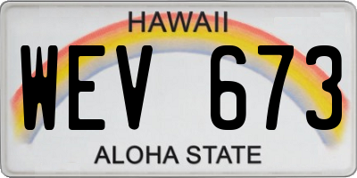 HI license plate WEV673