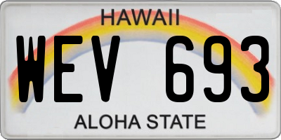 HI license plate WEV693