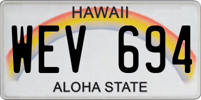 HI license plate WEV694