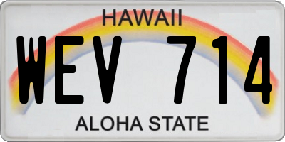 HI license plate WEV714