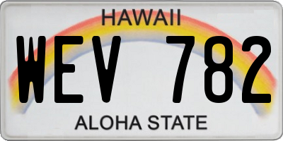 HI license plate WEV782
