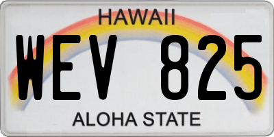 HI license plate WEV825