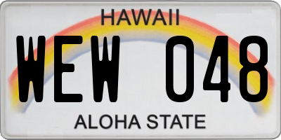 HI license plate WEW048