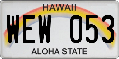 HI license plate WEW053