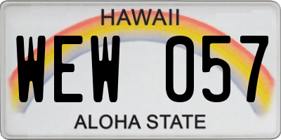 HI license plate WEW057