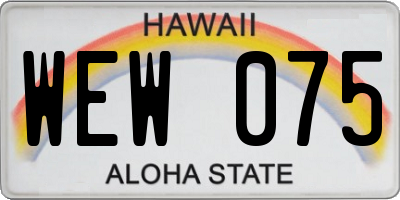 HI license plate WEW075