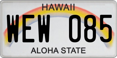 HI license plate WEW085