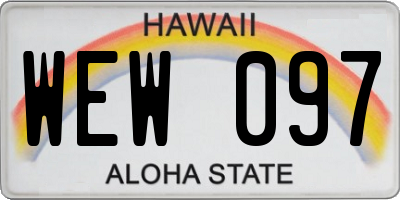 HI license plate WEW097