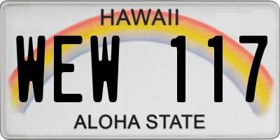 HI license plate WEW117