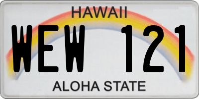 HI license plate WEW121