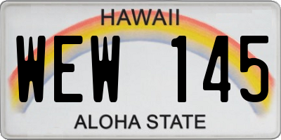 HI license plate WEW145
