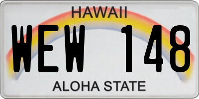 HI license plate WEW148