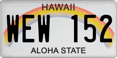 HI license plate WEW152