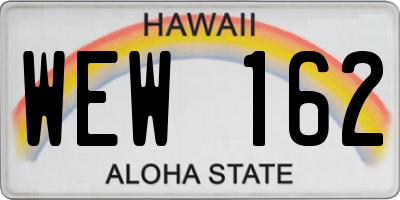 HI license plate WEW162