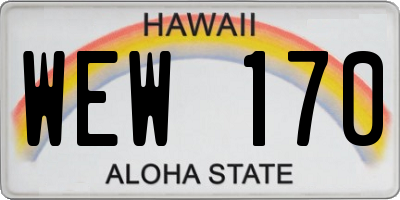 HI license plate WEW170