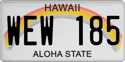 HI license plate WEW185