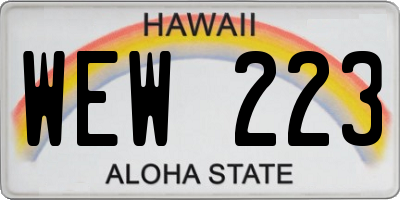 HI license plate WEW223