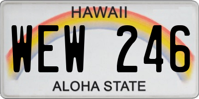HI license plate WEW246
