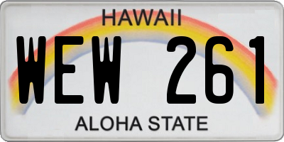 HI license plate WEW261