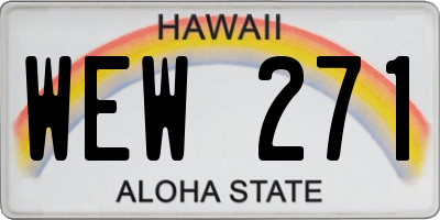 HI license plate WEW271