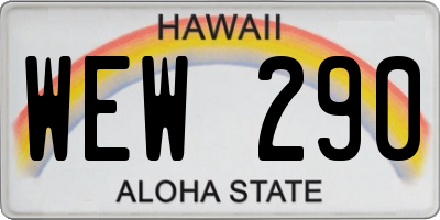 HI license plate WEW290