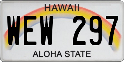 HI license plate WEW297
