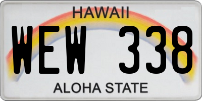 HI license plate WEW338