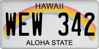 HI license plate WEW342