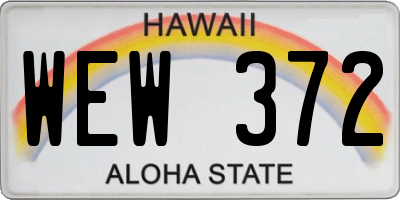 HI license plate WEW372