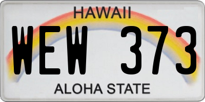 HI license plate WEW373
