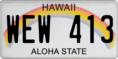 HI license plate WEW413
