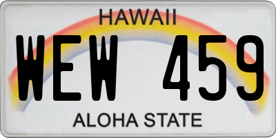 HI license plate WEW459