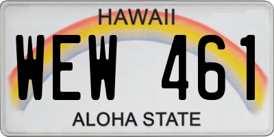 HI license plate WEW461