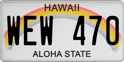 HI license plate WEW470