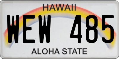 HI license plate WEW485