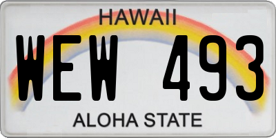 HI license plate WEW493
