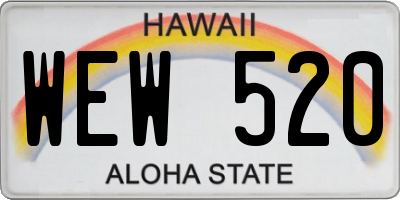 HI license plate WEW520