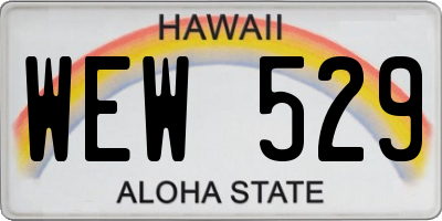 HI license plate WEW529
