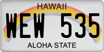 HI license plate WEW535